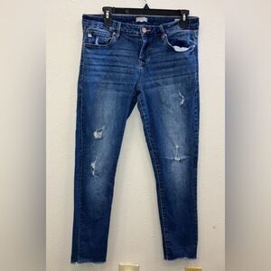 Dear John “joyrich comfort skinny” Women's Dark wash Distressed Jeans size 29 #7